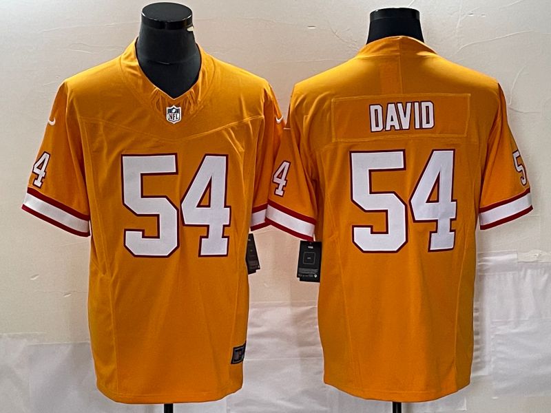 Men Tampa Bay Buccaneers #54 David Yellow Nike Throwback Vapor Limited NFL Jersey